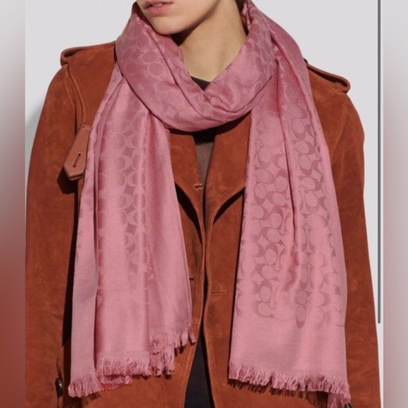 NWT Coach Pink Monogram Scarf - Picture 2 of 5